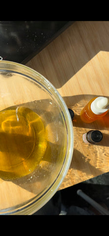 Hand cream ingredients in a bowl